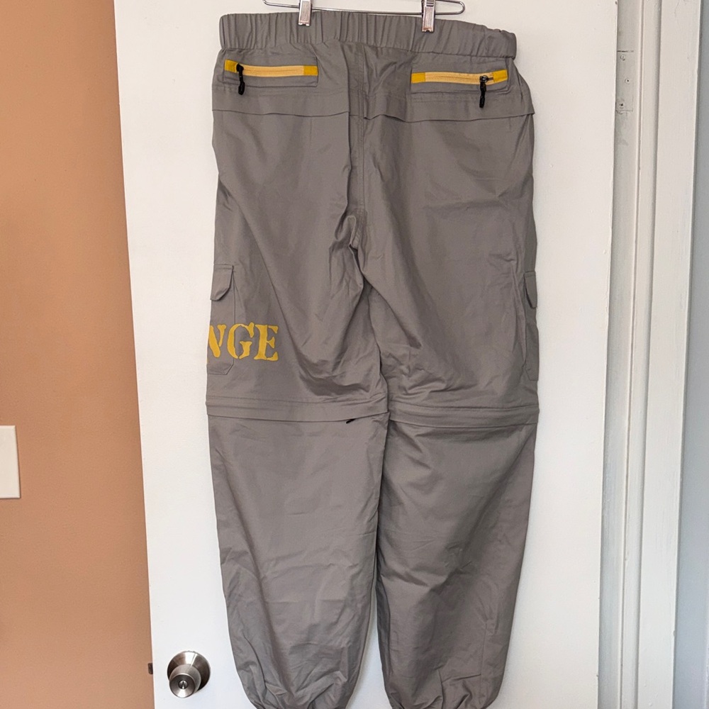 Etrange Gray Men's Cargo Track Pants with Yellow Logo - Picture 6 of 8